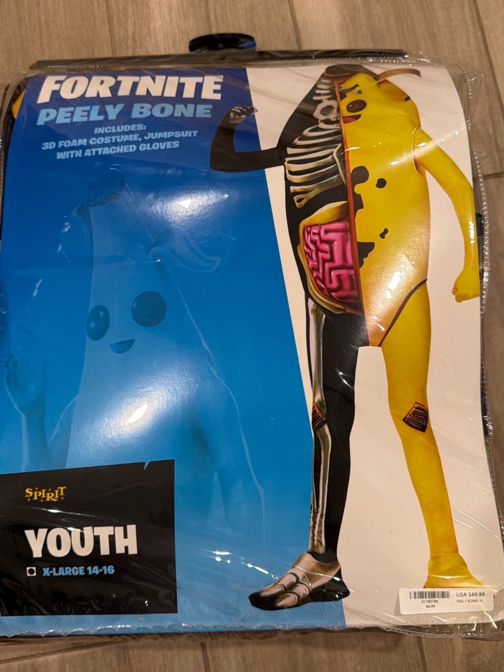 Spirit Fortnite Peely Bone Costume - Yellow and Black